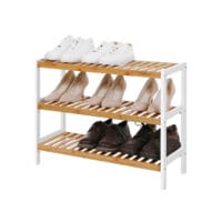 Schuhregal Flurregal 3-stöckig Bambus
