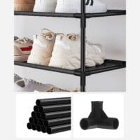 Schuhregal platzsparend Schuhschrank Metall Schwarz
