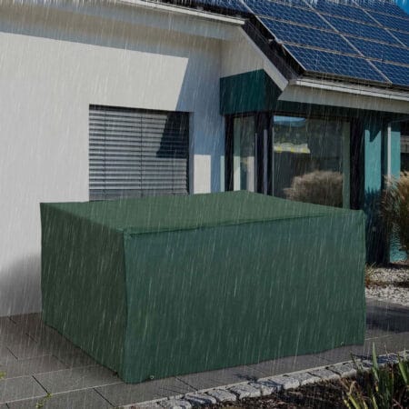 Schutzhülle für Gartenmöbel 135x135x75 cm in Grün, wetterfest und UV-beständig.