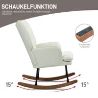 Ergonomischer Schwingsessel mit Hocker, ideal für Wohnzimmer und Schlafzimmer, gemütliches Design.