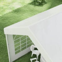 Weißes Seitenteil als Ersatzwand für 6x2m Pavillon.