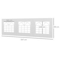 Weißes Seitenteil als Ersatzwand für 6x2m Pavillon.