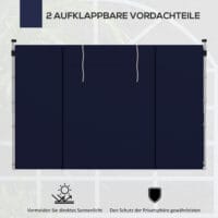Blaue Seitenwände 3x3/3x6m mit Fenster & Tür.