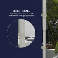 Blaue Seitenwände 3x3/3x6m mit Fenster & Tür.