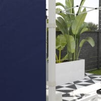 Blaue Seitenwände 3x3/3x6m mit Fenster & Tür.