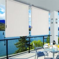 Senkrechtmarkise Sonnenschutz Terrasse, 2,5x1,8m, Polyester Beige
