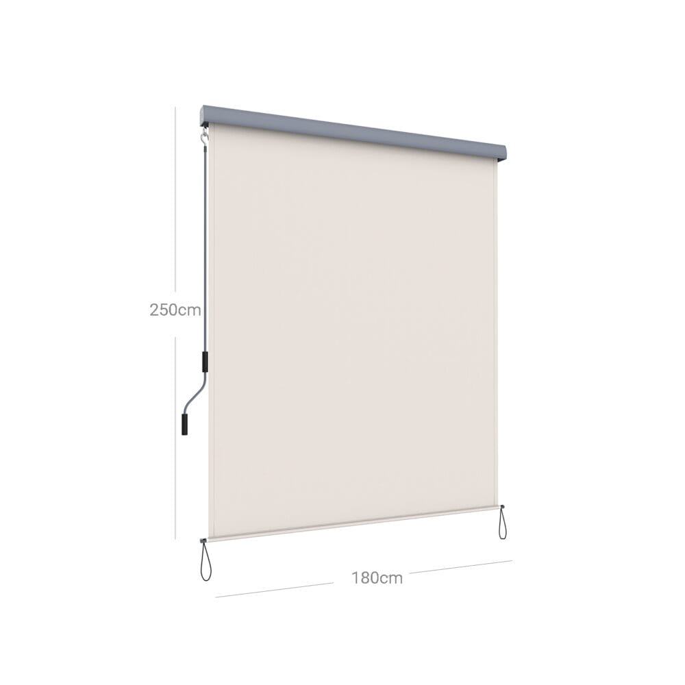 Senkrechtmarkise Sonnenschutz Terrasse, 2,5x1,8m, Polyester Beige