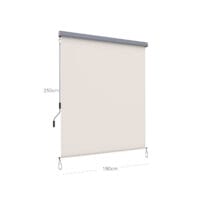 Senkrechtmarkise Sonnenschutz Terrasse, 2,5x1,8m, Polyester Beige