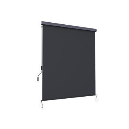 Senkrechtmarkise Windschutz für Terrasse und Balkon, 2,5x1,6m, Textil Grau