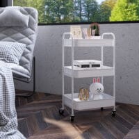 Servierwagen Küchenwagen Rollwagen mit 3 Etagen Weiss