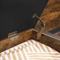 Sitzbank Holztruhe mit Staufach, Industrial Stil, 80x40x50cm, Holz Braun
