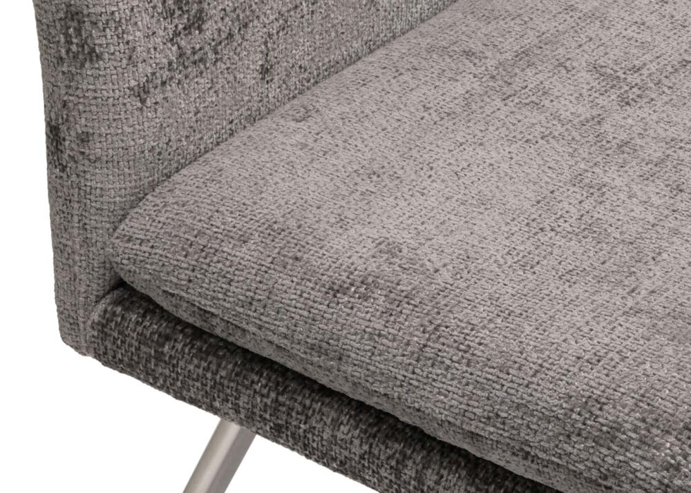 Sitzbank JAM-H70 Chenille Textil Edelstahl 160cm dunkelgrau