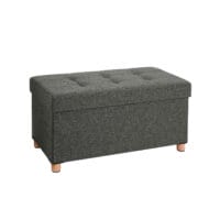 Klappbare Sitzbank mit Stauraum, 65L Volumen, Stoff Dunkelgrau