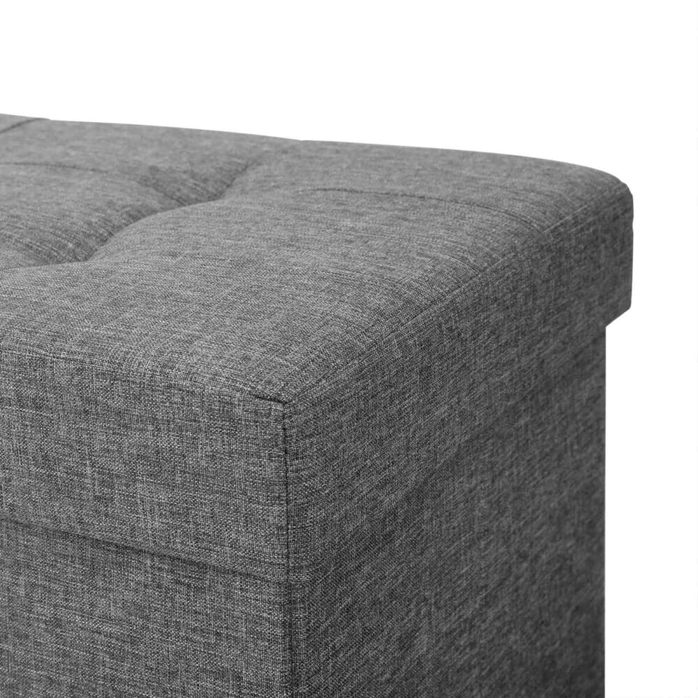 Klappbare Sitzbank mit Stauraum, 65L Volumen, Stoff Dunkelgrau