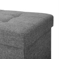Klappbare Sitzbank mit Stauraum, 65L Volumen, Stoff Dunkelgrau