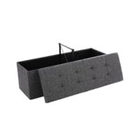 Sitzbank mit Stauraum und Klappdeckel, 110x38x38cm, Stoff Dunkelgrau
