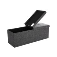 Sitzbank mit Stauraum und Klappdeckel, 110x38x38cm, Stoff Dunkelgrau