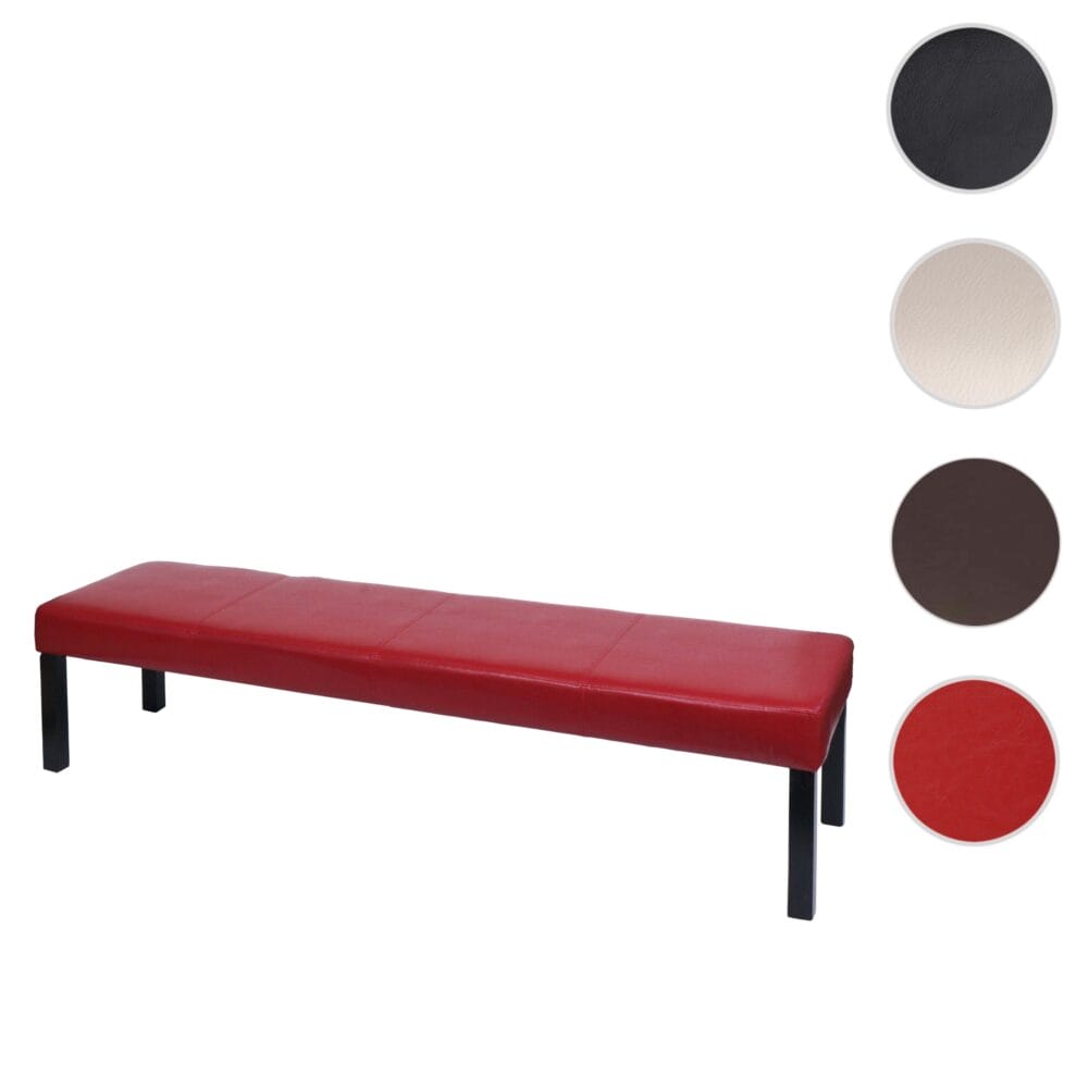 Sitzbank M37 Kunstleder 180x43x49cm rot