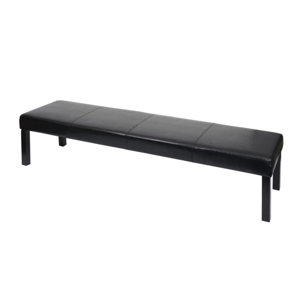 Sitzbank M37 Kunstleder 180x43x49cm schwarz dunkle Beine