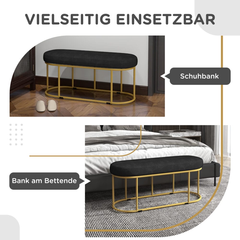Blaue vielseitige Polsterbank in Samtoptik mit einer Traglast von bis zu 200kg, ideal für zusätzlichen Sitzkomfort.