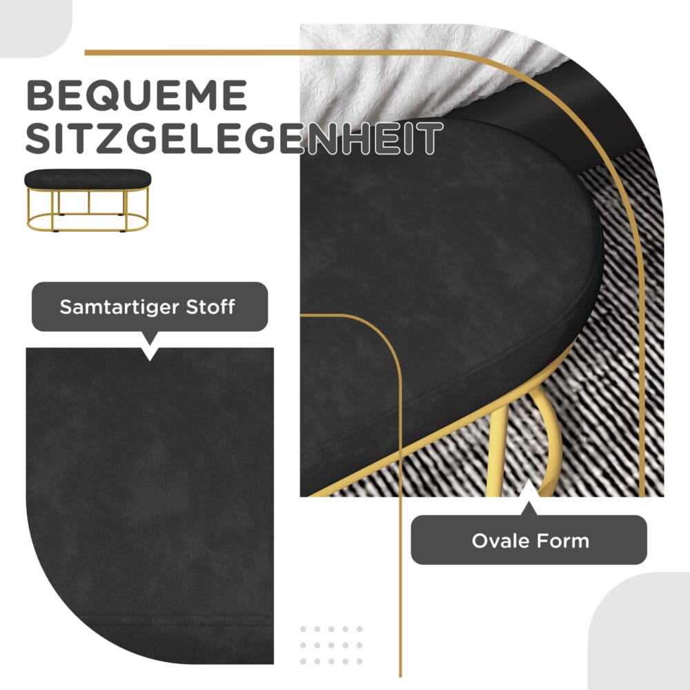Blaue vielseitige Polsterbank in Samtoptik mit einer Traglast von bis zu 200kg, ideal für zusätzlichen Sitzkomfort.