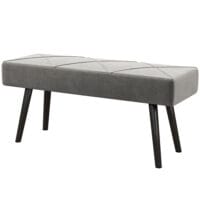 Graue Polsterbank in Samtoptik mit elegantem X-Muster, Masse 100x36x45cm. Bietet Komfort und modernes Design.