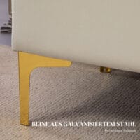 Beige Sitzbank in Samtoptik mit Stauraum, Masse 120x44x44.5cm. Bietet vielseitigen Komfort und Ordnung.