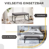 Dunkelgraue stilvolle Sitzbank in Samtoptik, vielseitig einsetzbar in verschiedenen Wohnbereichen.