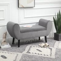 Graue Sitzbank mit Stauraum, Masse 118x42x66cm. Eine grosse Sitzbank mit viel Platz für Ihre Gegenstände.