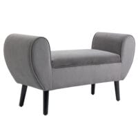 Graue Sitzbank mit Stauraum, Masse 118x42x66cm. Eine grosse Sitzbank mit viel Platz für Ihre Gegenstände.