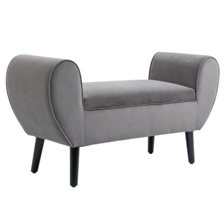 Graue Sitzbank mit Stauraum, Masse 118x42x66cm. Eine grosse Sitzbank mit viel Platz für Ihre Gegenstände.