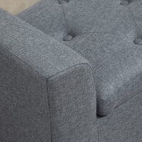 Hellgraue Sitzbank mit Stauraum in Leinenoptik, belastbar bis 130kg. Eine robuste und praktische Ergänzung für Flur oder Wohnzimmer.