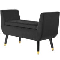 Dunkelgraue Sitzbank mit Stauraum in Samtoptik, Masse 107x42x65cm. Eine luxuriöse und funktionale Ergänzung.