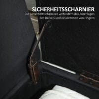 Dunkelgraue Sitzbank mit Stauraum in Samtoptik, Masse 107x42x65cm. Eine luxuriöse und funktionale Ergänzung.