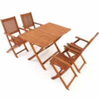 Sitzgruppe Gartentisch + 4 Stühle Sydney Akazienholz ~ FSC®