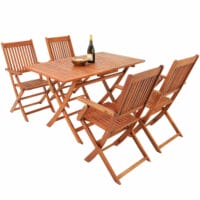 Sitzgruppe Gartentisch + 4 Stühle Sydney Akazienholz ~ FSC®