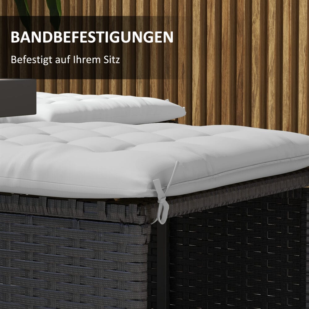 Hellgraues 6er-Set quadratischer Sitzkissen, 40x40x4cm, vielseitig einsetzbar für Indoor und Outdoor, bietet zusätzlichen Sitzkomfort.