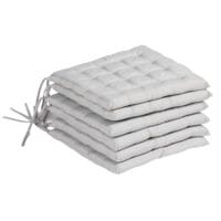Hellgraues 6er-Set quadratischer Sitzkissen, 40x40x4cm, vielseitig einsetzbar für Indoor und Outdoor, bietet zusätzlichen Sitzkomfort.