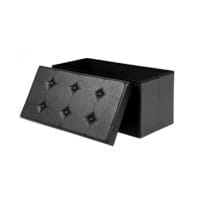 Sitztruhe zur Aufbewahrung, 76cm, Kunstleder Schwarz