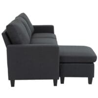 Sofa Ecksofa L-Form Chaiselongue 197x139x91cm Dunkelgrau - Stilvolles L-förmiges Ecksofa in Dunkelgrau.