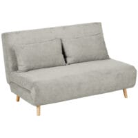 Sofa Gästebett Klappbett mit Rückenkissen 141x90x81cm Grau - Praktisches Gästebett mit Rückenlehne.