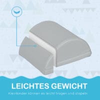 Bunte 11-teilige Softbausteine aus Kunstleder, ideal für Kinder von 1-3 Jahren. Weich und sicher zum Spielen und Bauen.