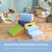 4er-Set Riesenbausteine aus Kunstleder und EPE, Softbausteine ideal für Kinder von 1-3 Jahren. Grosse, sichere Bausteine für kreatives Spiel.