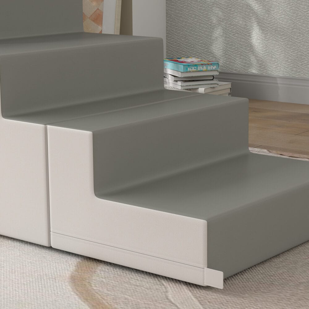 2-teiliges Set Softbausteine aus Schaumstoff und Kunstleder, vielseitiges Bauspielzeug. Ideal für Kleinkinder zum Bauen und Erkunden.