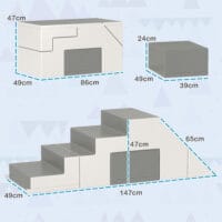 2-teiliges Set Softbausteine aus Schaumstoff und Kunstleder, vielseitiges Bauspielzeug. Ideal für Kleinkinder zum Bauen und Erkunden.