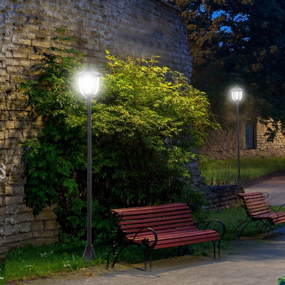 Solar-Gartenlaterne Ø265x177 cm, LED-Leuchte für außen, Farbe Schwarz.