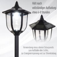 Solar-Gartenlaterne Ø265x177 cm, LED-Leuchte für außen, Farbe Schwarz.
