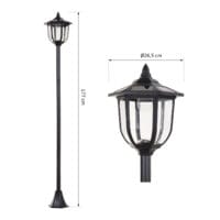 Solar-Gartenlaterne Ø265x177 cm, LED-Leuchte für außen, Farbe Schwarz.