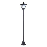 Solar-Gartenlaterne mit LED, 15x15x120 cm, für Außenbereiche in Schwarz.