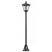 Solar-Gartenlaterne mit LED, 18x18x160 cm, stilvoll und funktional in Schwarz.